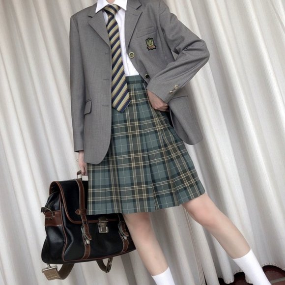 JK Uniform Blazer Japanese School College Style Long Sleeve Gray Suit Jacket - Picture 6 of 10